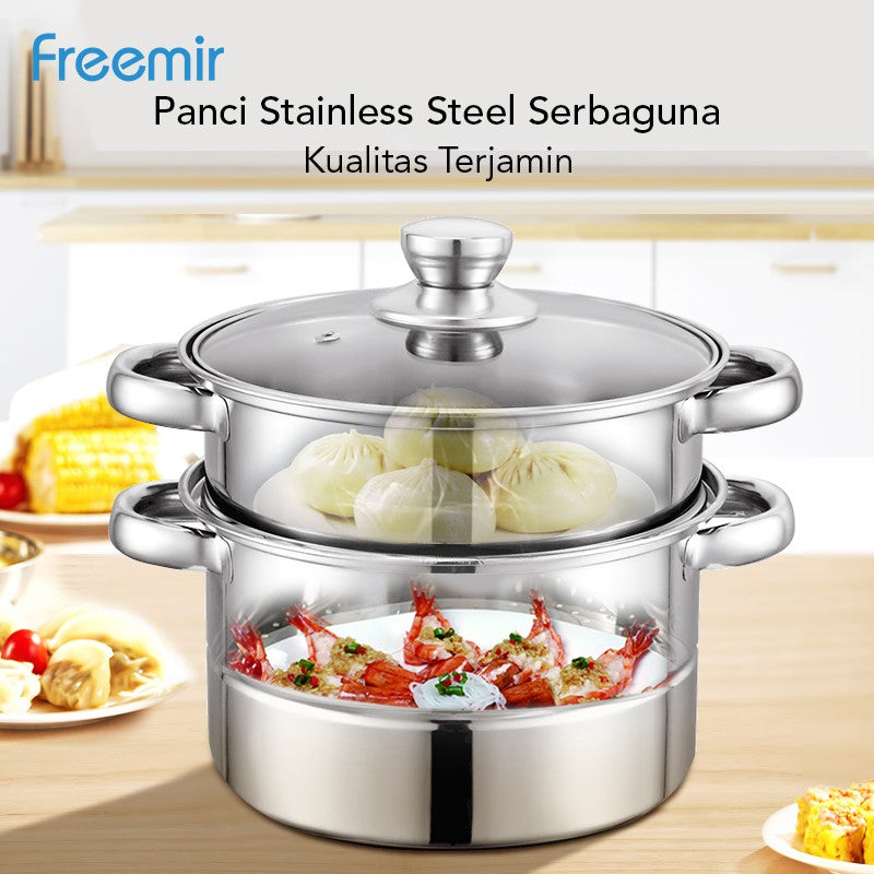 Freemir Panci Kukus 2 Susun Stainless Steel 26cm