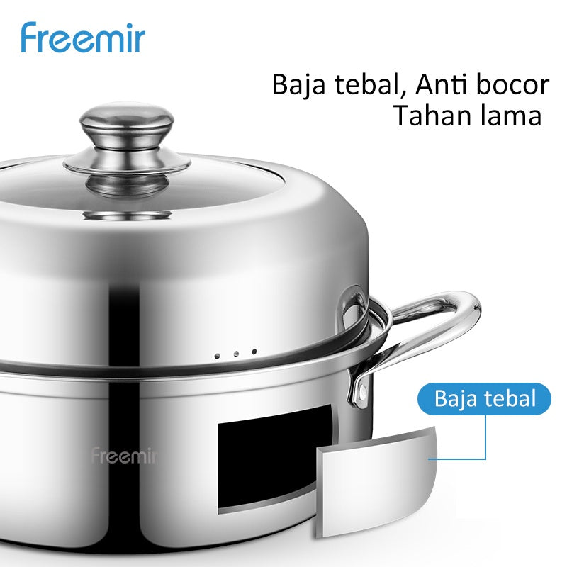 Freemir Panci Kukus 2 Susun Stainless Steel 26cm