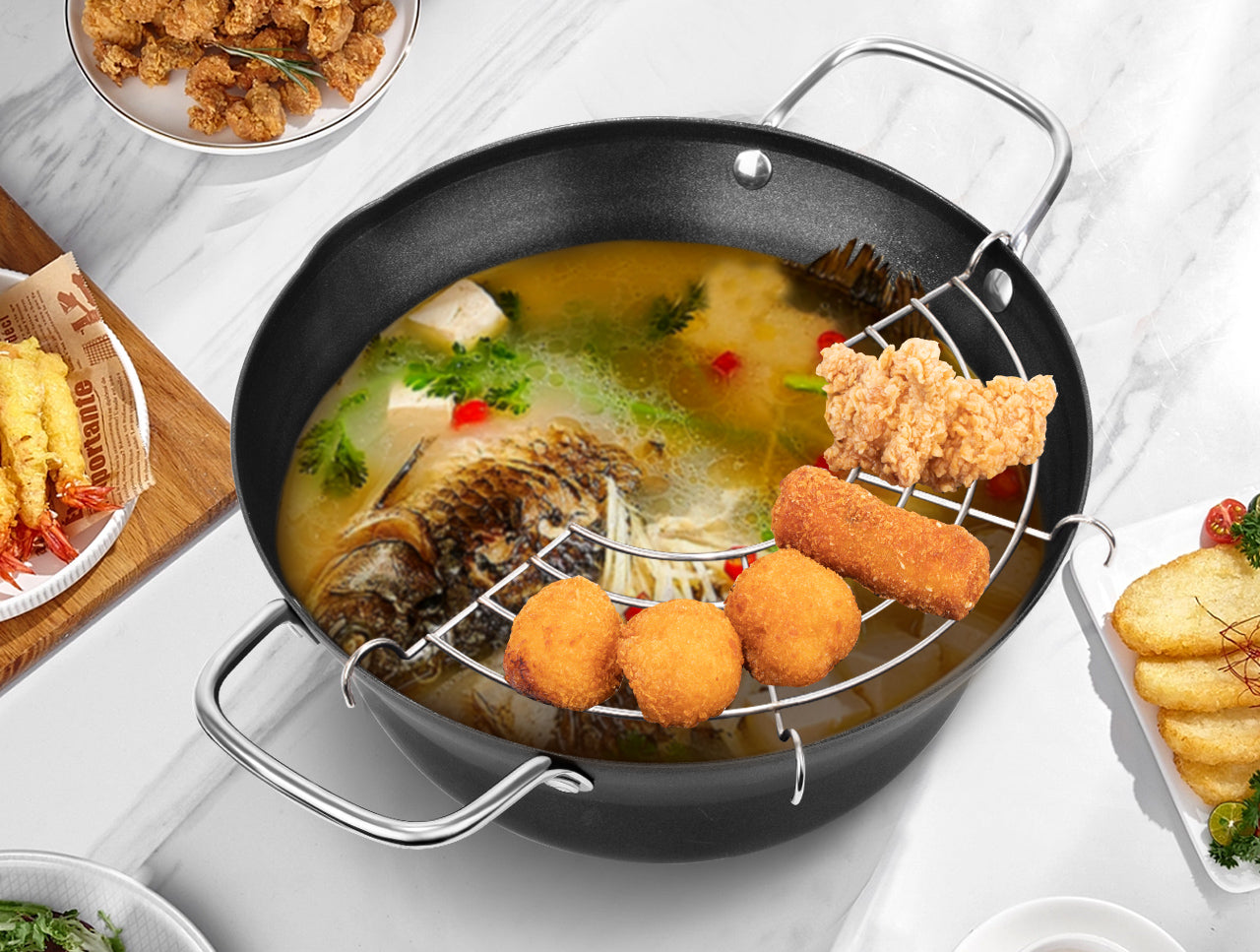 freemir 20 CM Deep Fryer & Soup Pot – Panci Multifungsi Stainless Steel