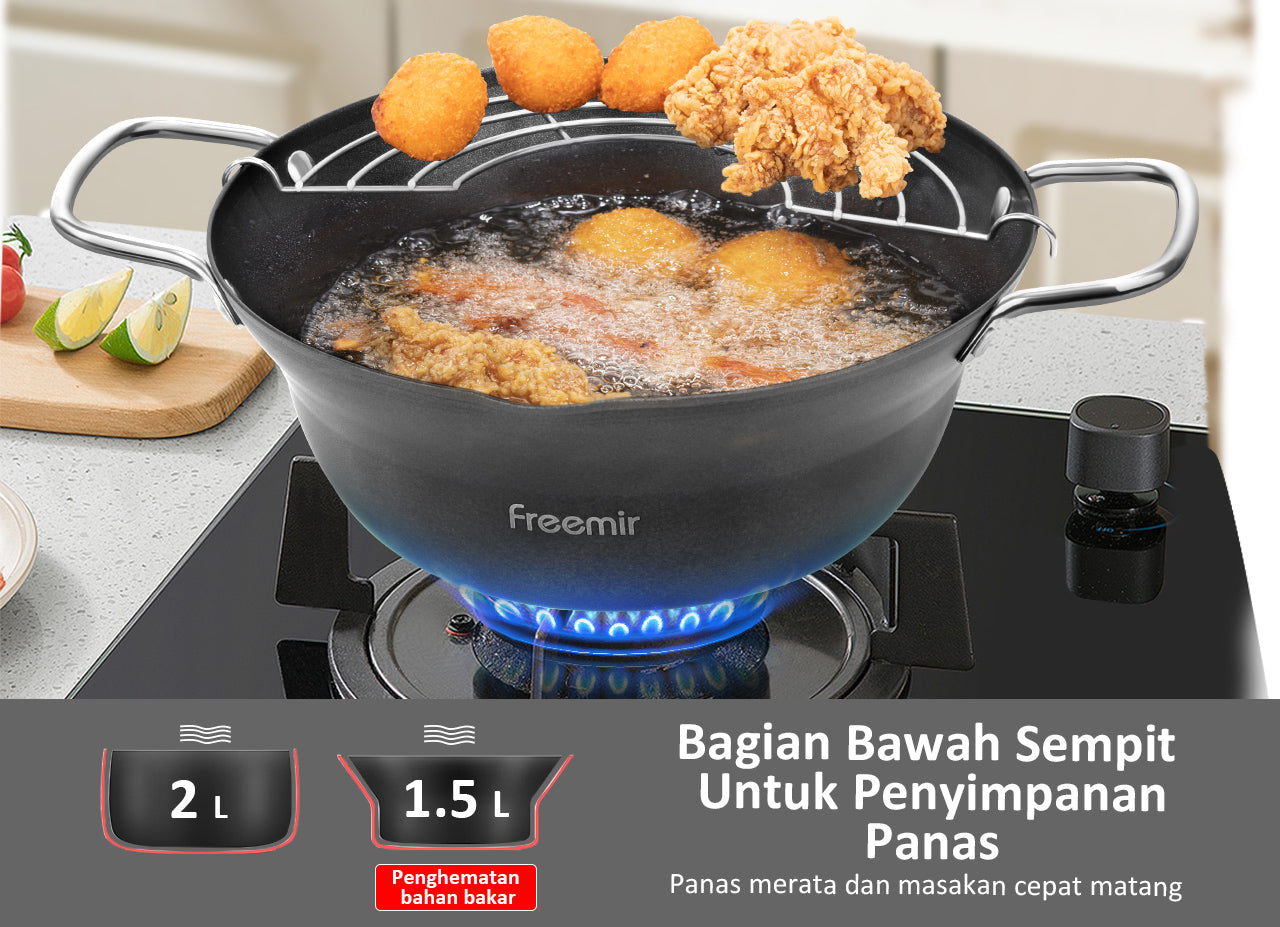 freemir 20 CM Deep Fryer & Soup Pot – Panci Multifungsi Stainless Steel