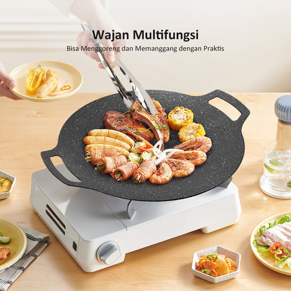 freemir Aluminum Grill Pan with Food Tongs