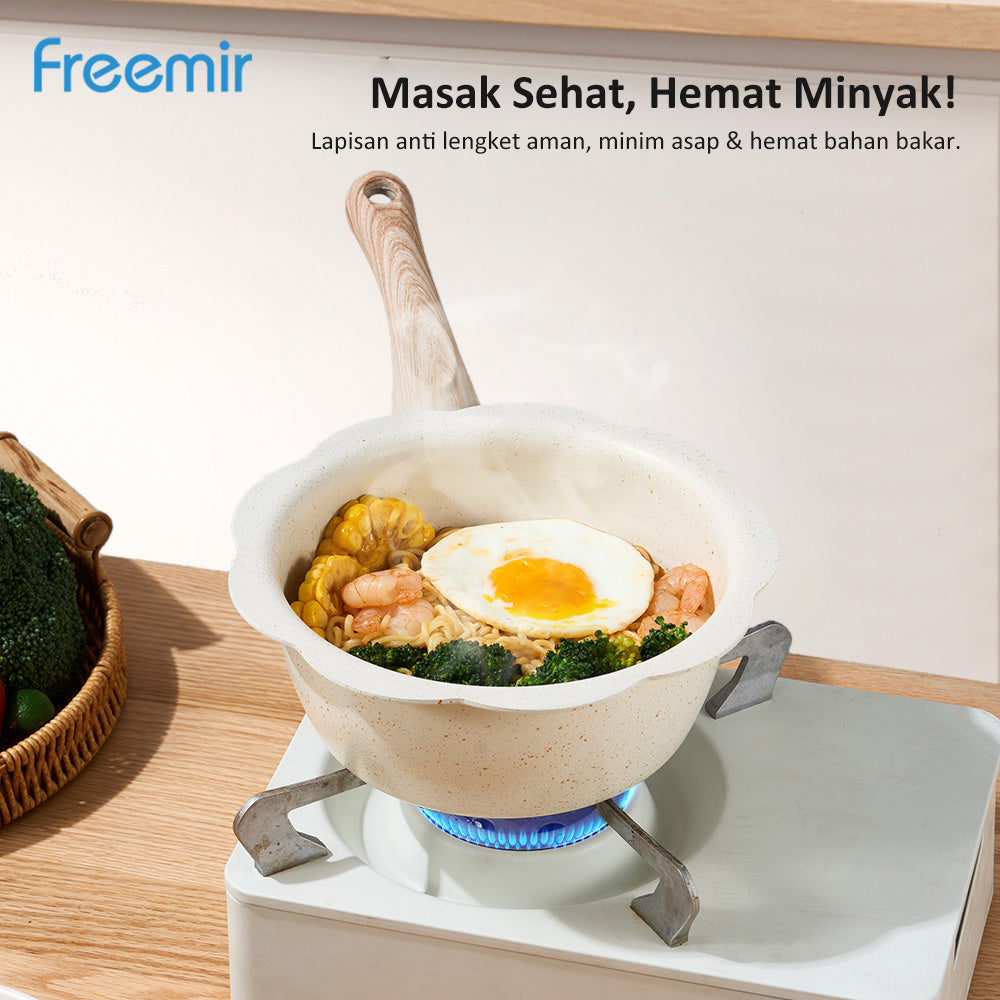 Freemir Panci Susu Anti Lengket 20cm Single Bottom dengan Tutup Kaca