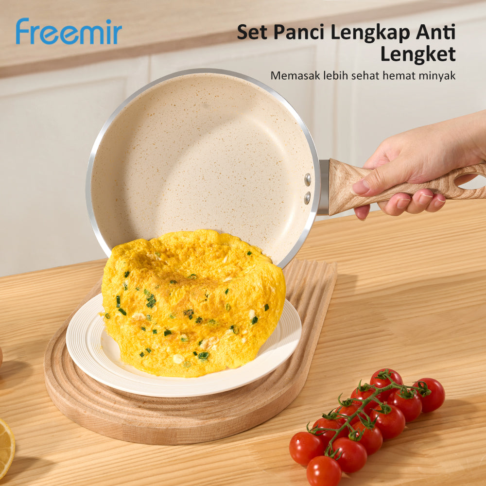 Freemir Set Alat Masak Anti Lengket 4 Pcs Single Bottom