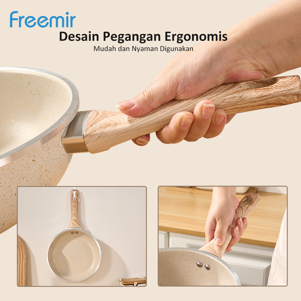 Freemir Set Alat Masak Anti Lengket 4 Pcs Single Bottom