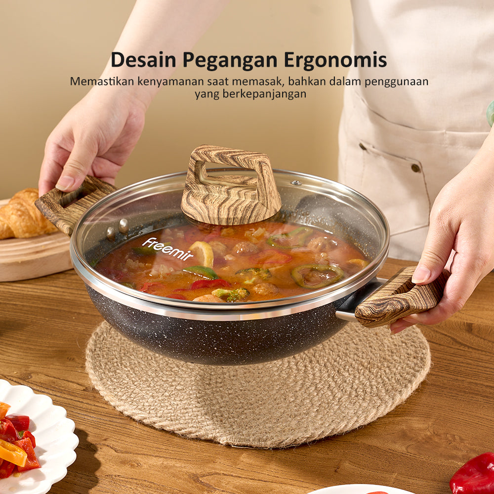 freemir 24 CM Non-Stick Single Bottom Two-Handle Frying Pan