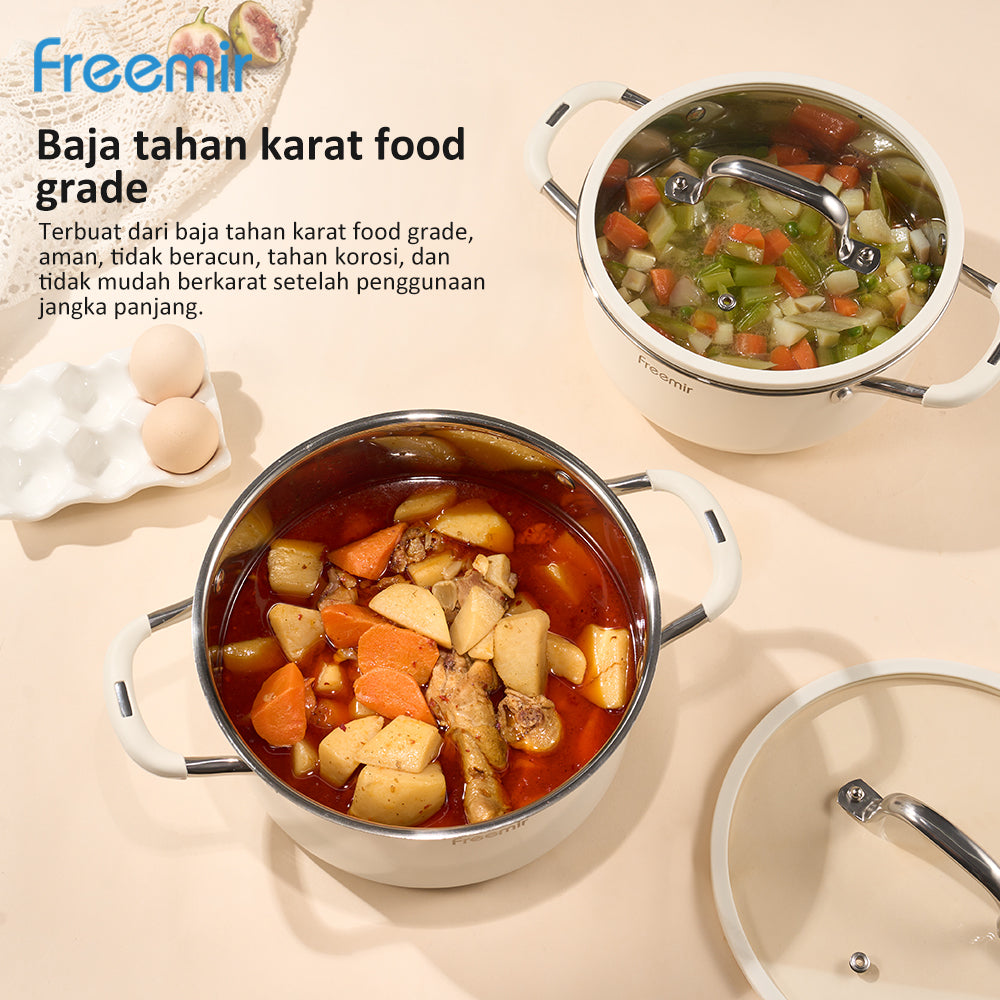 5 Pcs Stainless Steel Pan Set