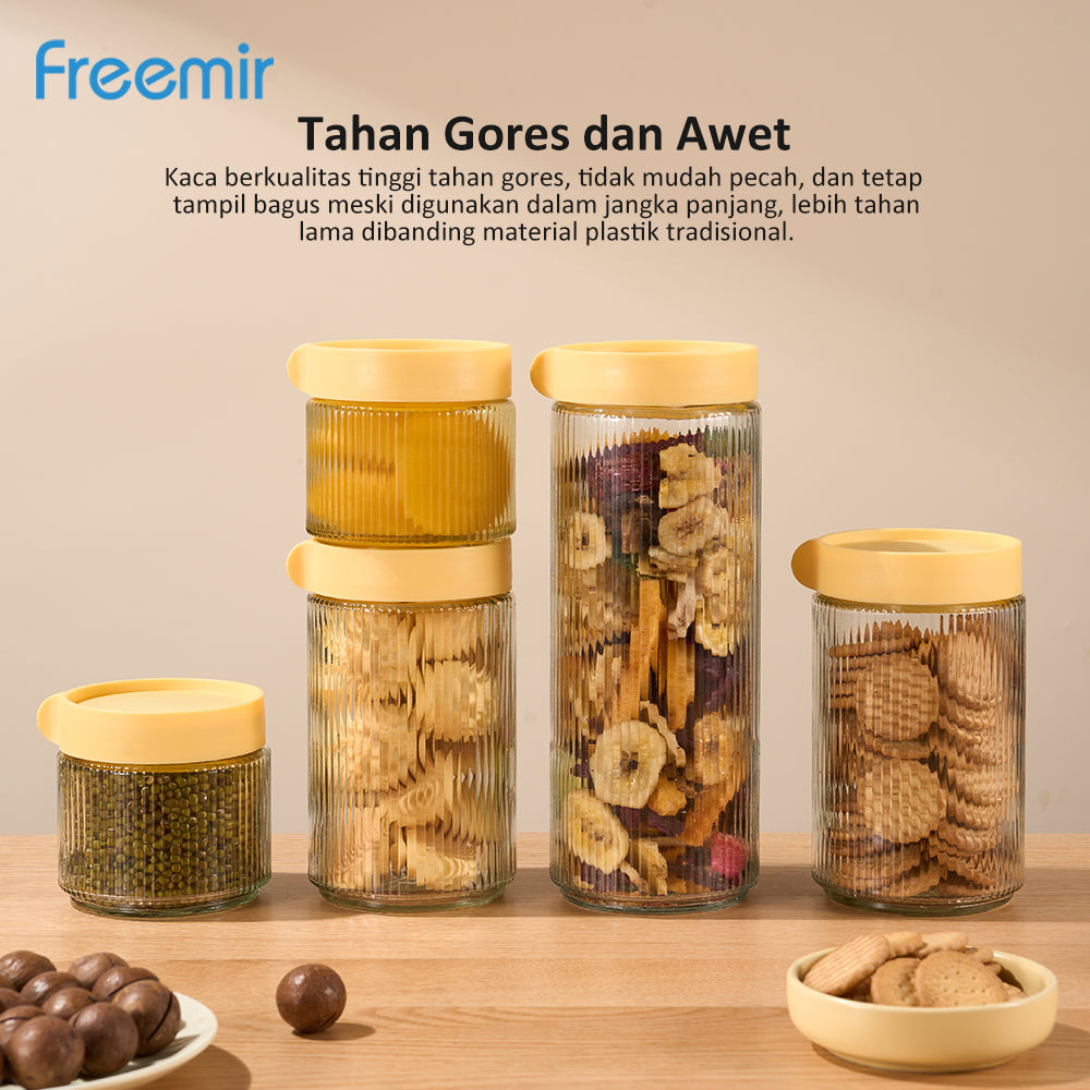 Freemir 5 Pcs Glass Jar Set