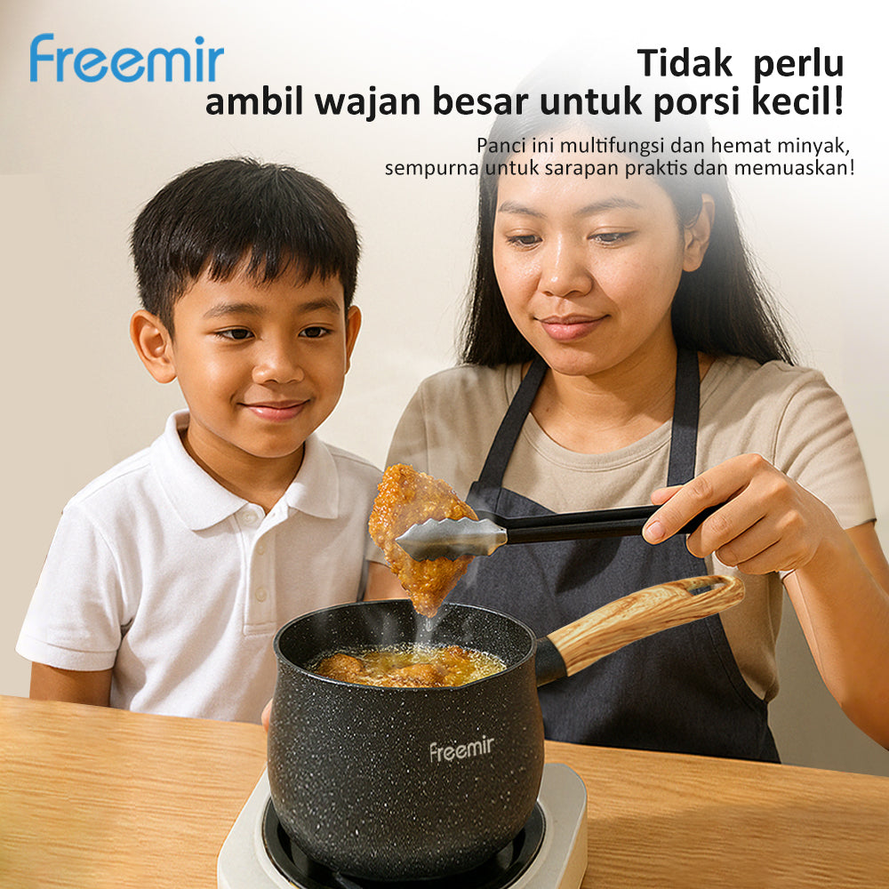 Freemir Panci Susu Anti Lengket Single Bottom 1.2L dan Dudukan Kompor Gas