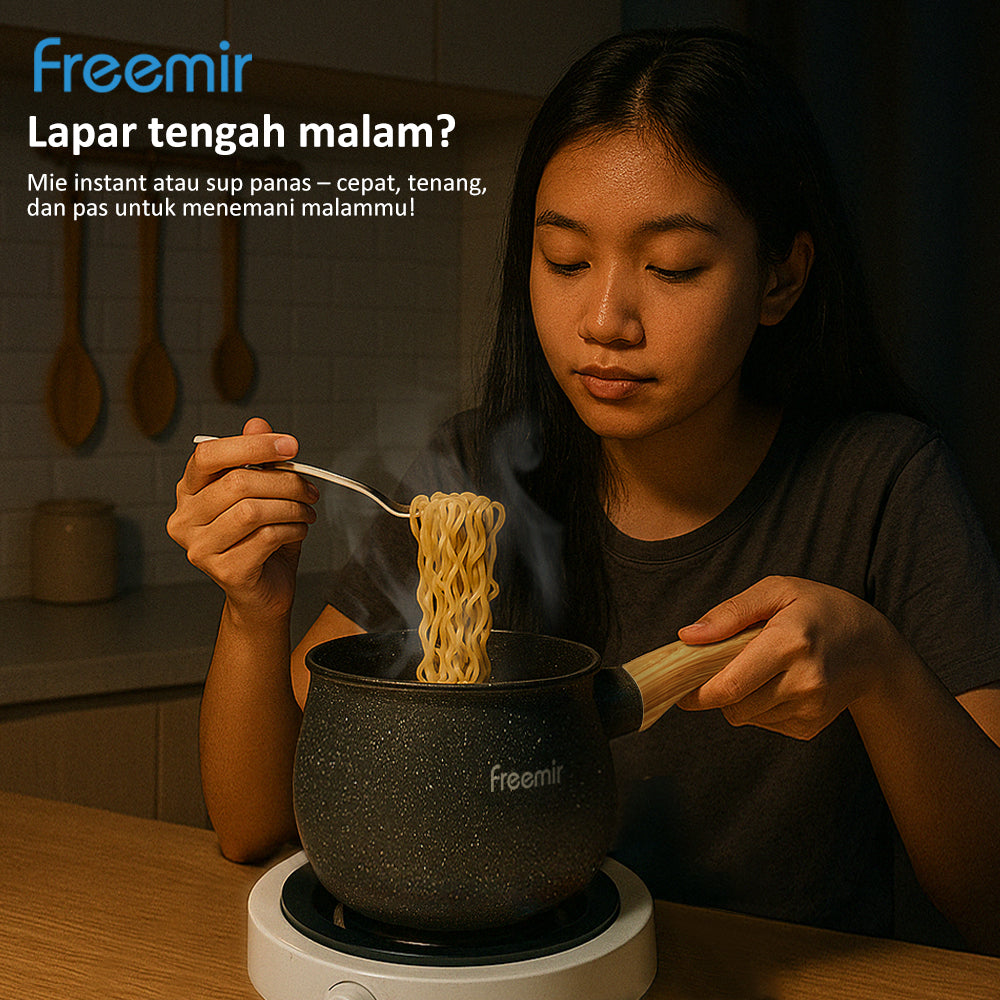 Freemir Panci Susu Anti Lengket Single Bottom 1.2L dan Dudukan Kompor Gas