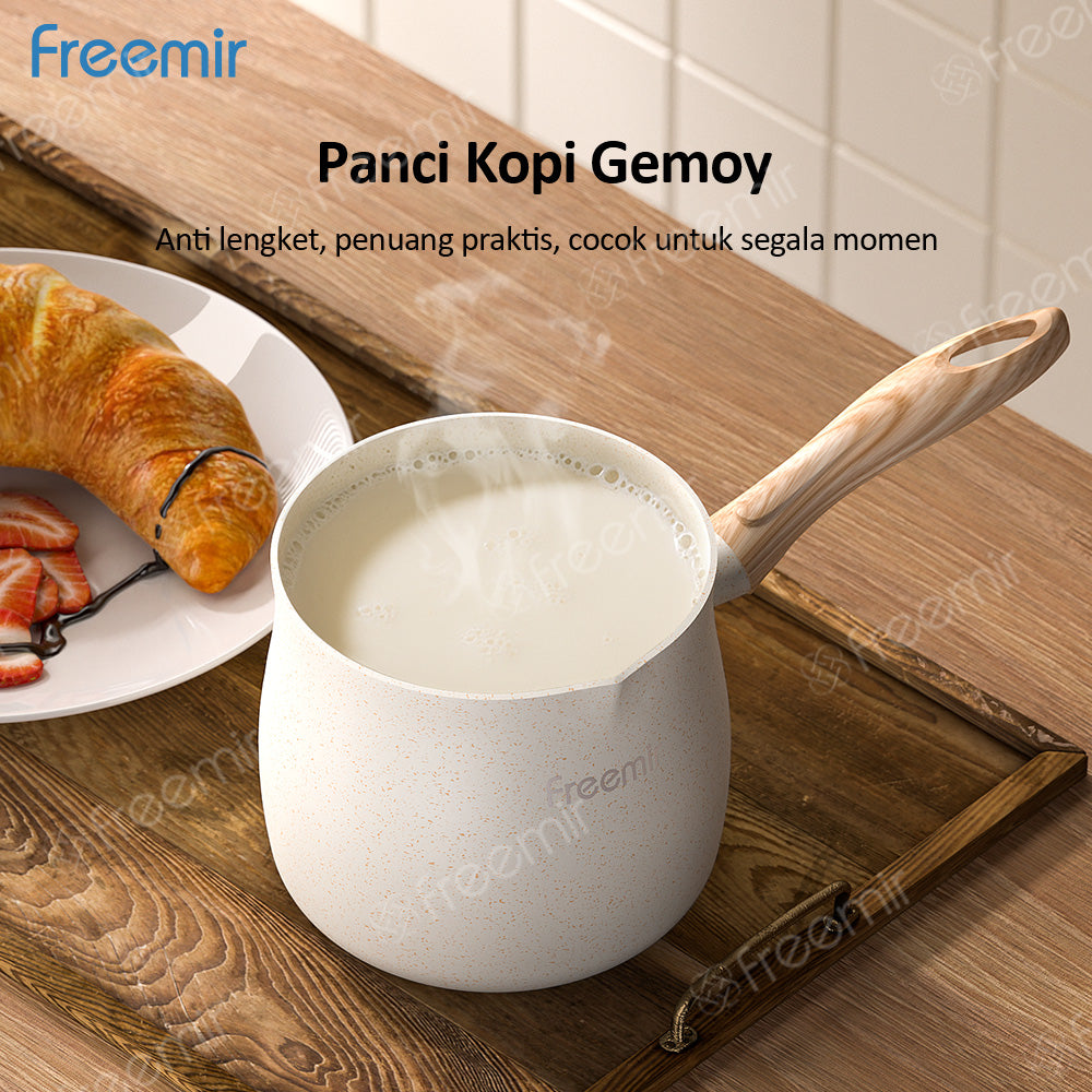 freemir Panci Susu Kopi Anti Lengket 12 CM Single Bottom dan Dudukan Kompor Gas