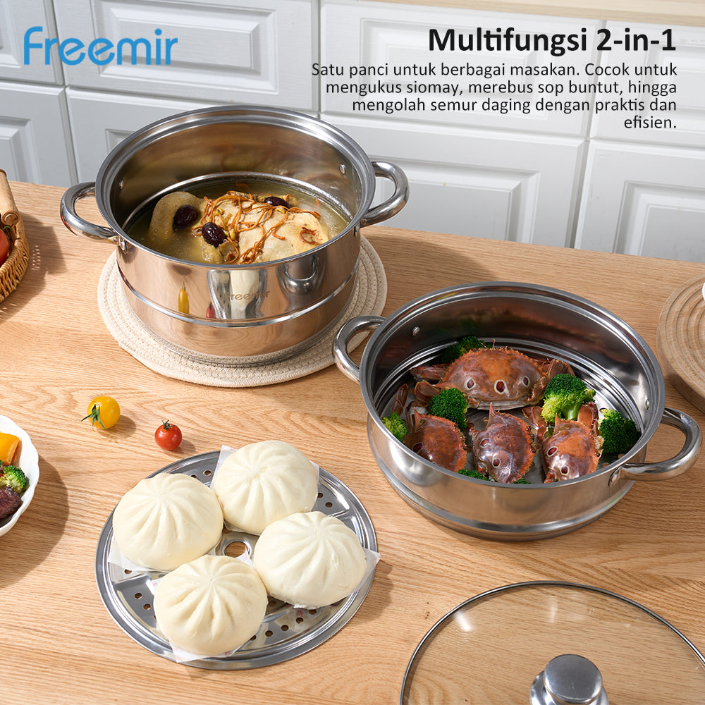 freemir 5L Two-Tier 26 CM Double Bottom Steamer