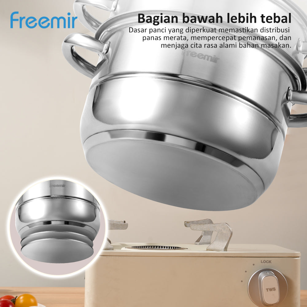 freemir Wajan Kukus 5L Dua Tingkat 26 CM Double Bottom