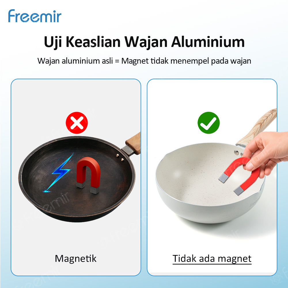 Freemir 24 CM Non-Stick Wok Pan with Two Pour Spouts