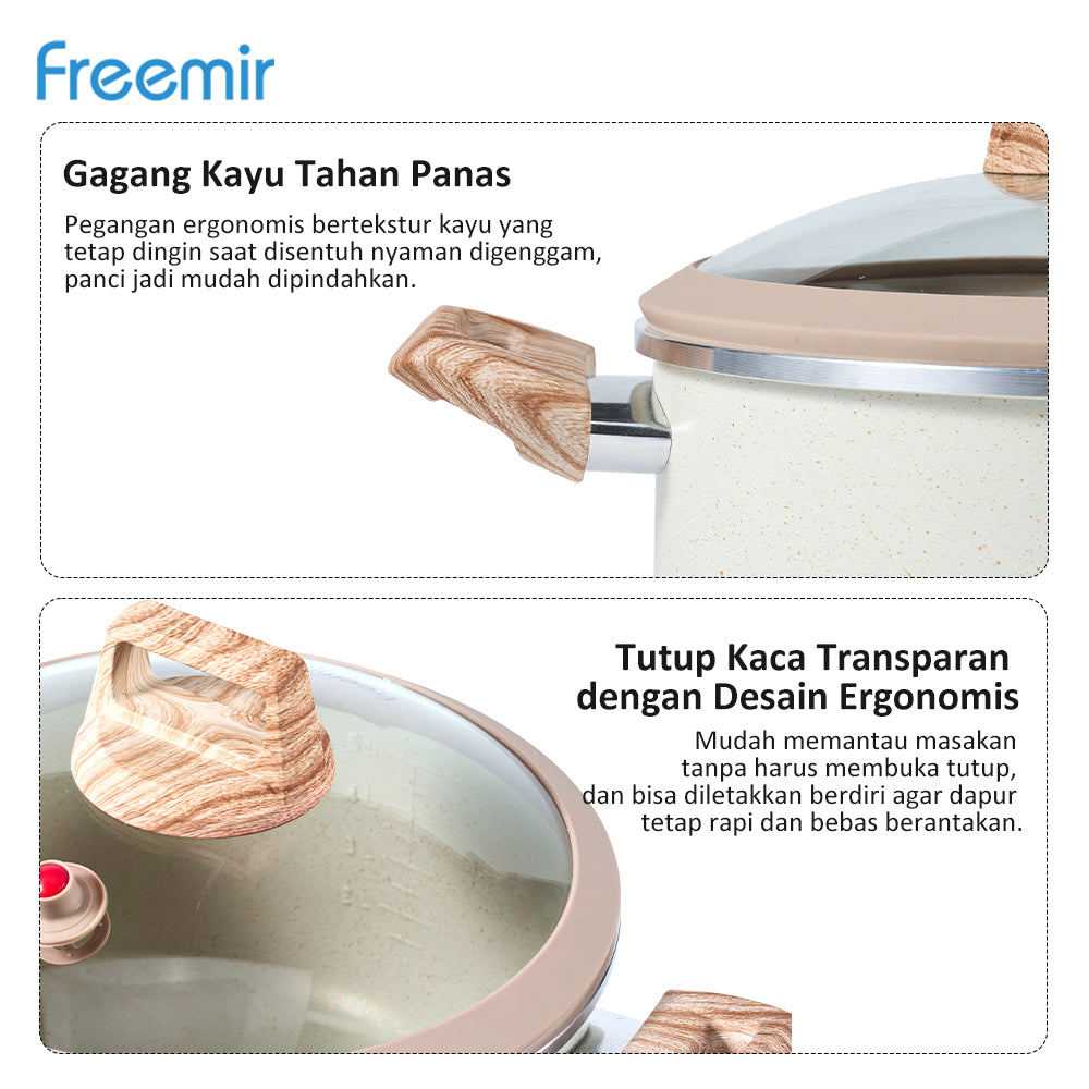 freemir Panci  24 dengan Micro Pressure 5.5L Double Bottom