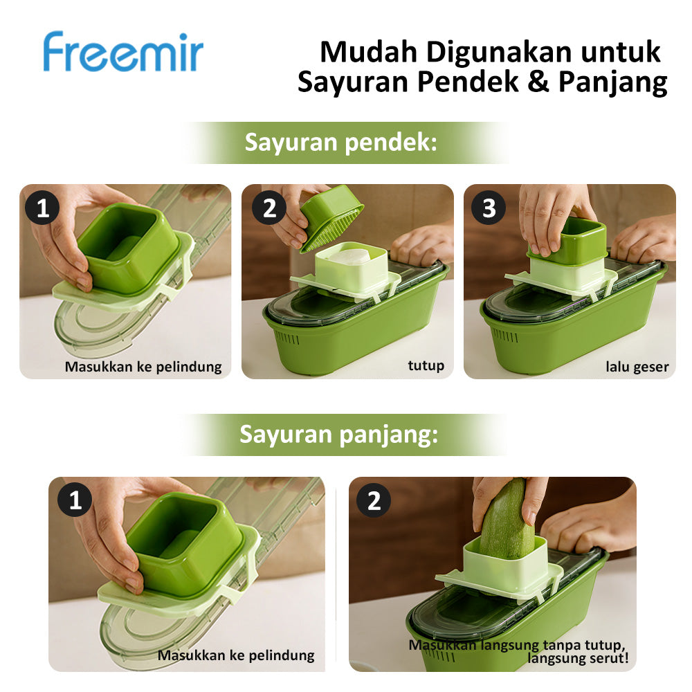 Freemir Vegetable Cutter – 6 Blades & 3 Baskets