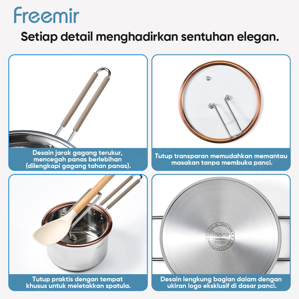 freemir Api Series 5 Set Stainless Steel Double Bottom