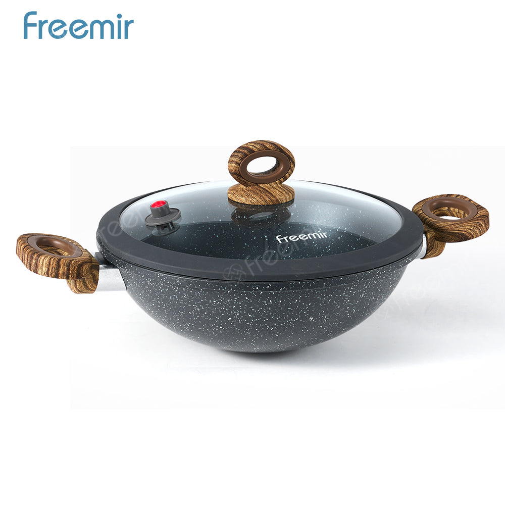 freemir Wajan & Saucepan Nasional Anti Lengket 2in1 dengan Dual Handle - Hitam