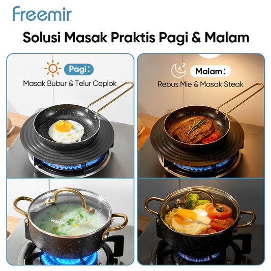 freemir Set 2 Panci Sup Frypan 16cm Anti Lengket - Hitam