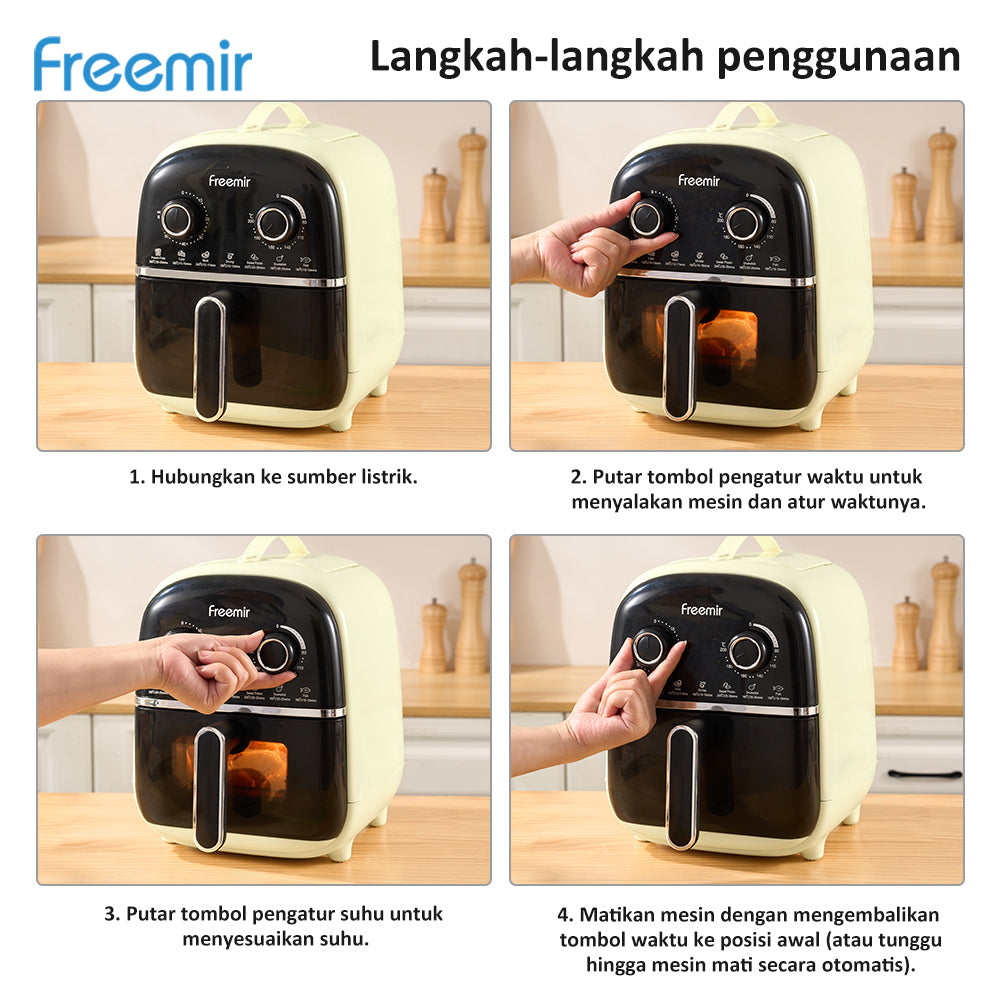 freemir Air Fryer 600W Double Knob – 4L