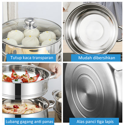 freemir 26 CM Single Bottom Double Steamer with Lid