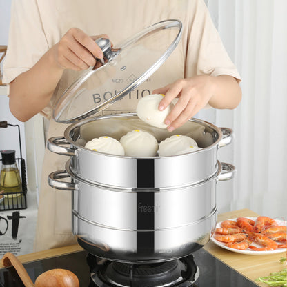 freemir 26 CM Single Bottom Double Steamer with Lid