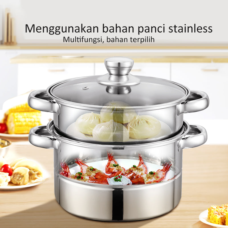 freemir Panci Kukus Ganda 26 CM Single Bottom dengan Tutup