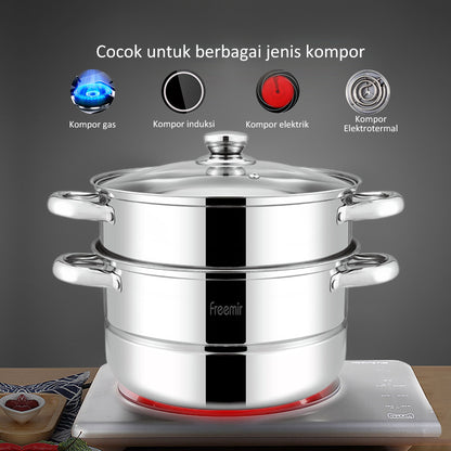 freemir 26 CM Single Bottom Double Steamer with Lid
