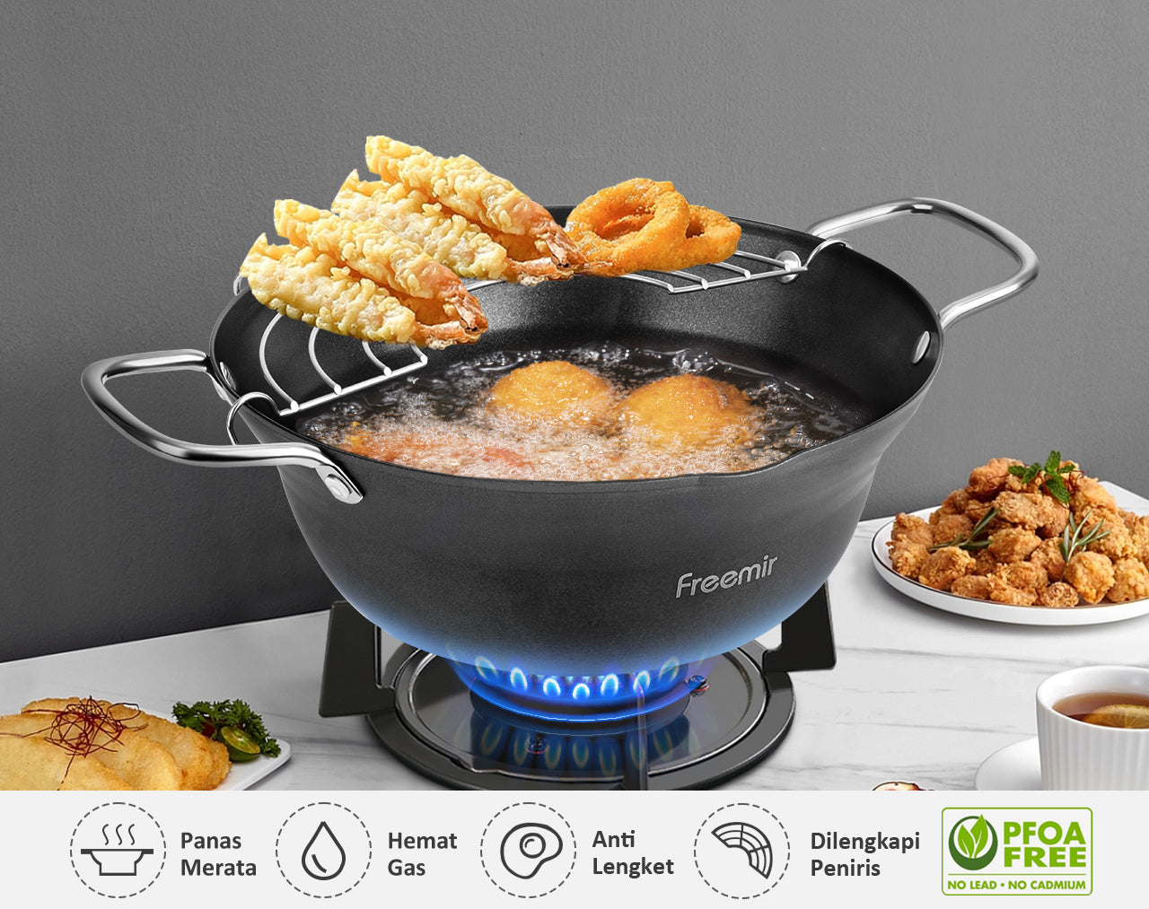 freemir 20 CM Deep Fryer & Soup Pot – Panci Multifungsi Stainless Steel