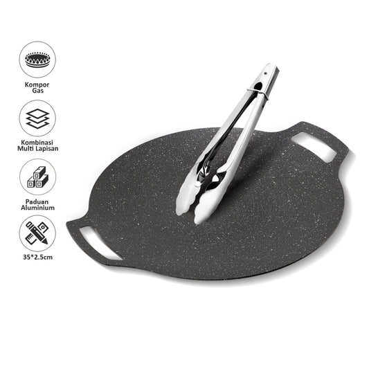 freemir Wajan Panggangan Aluminium dengan Penjepit Makanan