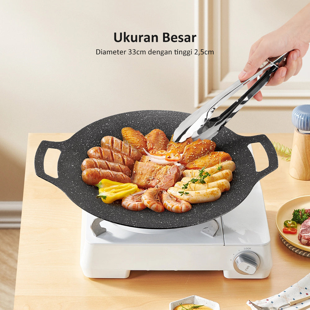 freemir Wajan Panggangan Aluminium dengan Penjepit Makanan