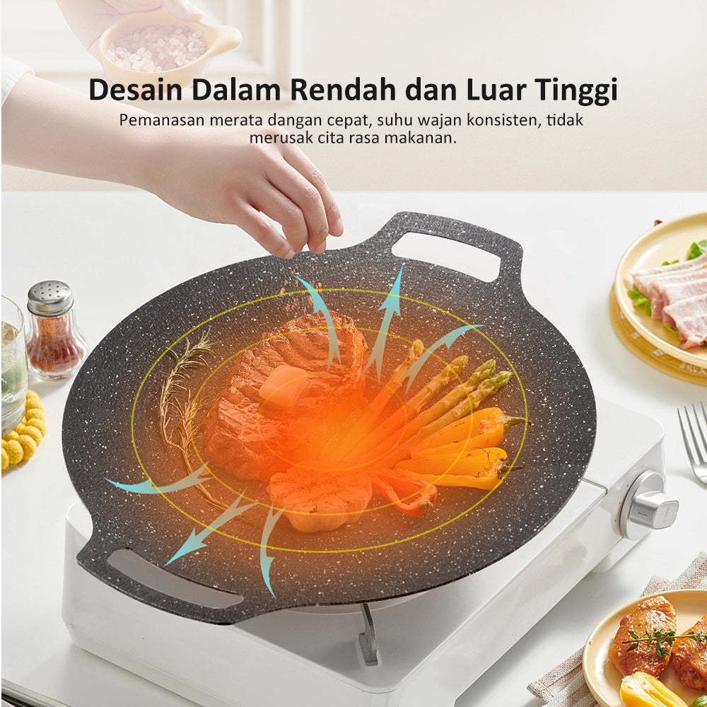 freemir Wajan Panggangan Aluminium dengan Penjepit Makanan