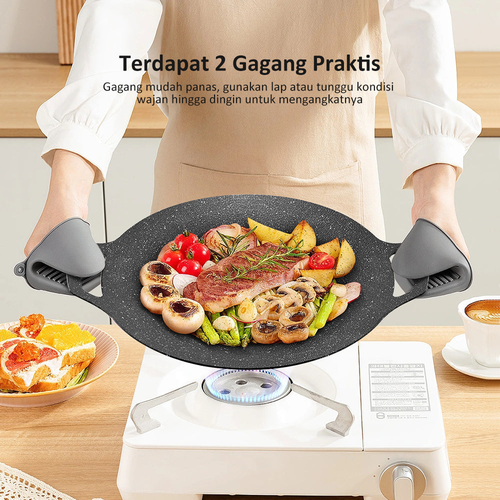 freemir Wajan Panggangan Aluminium dengan Penjepit Makanan