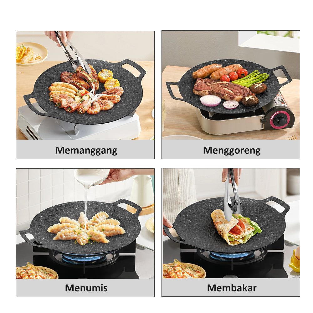 freemir Wajan Panggangan Aluminium dengan Penjepit Makanan