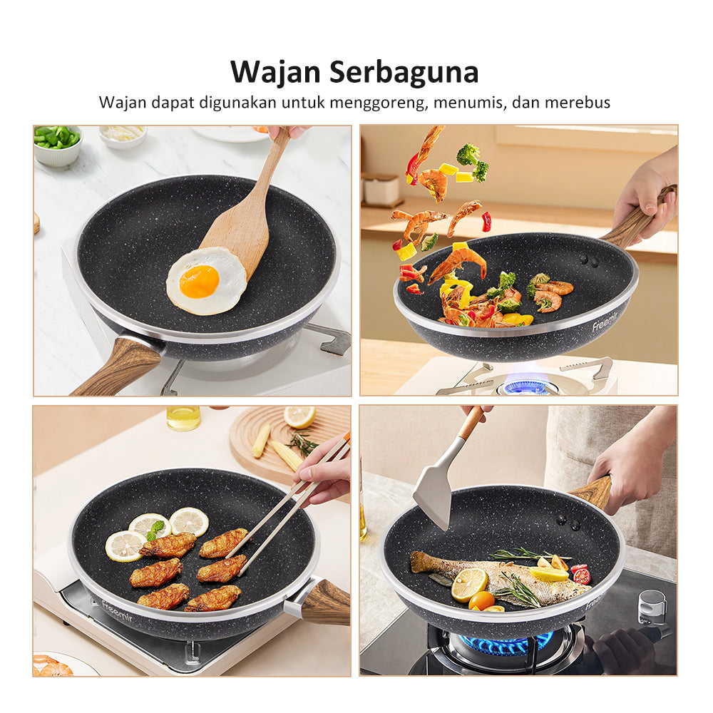 Freemir Wajan Penggorengan 24 CM Single Bottom dari Aluminium Alloy