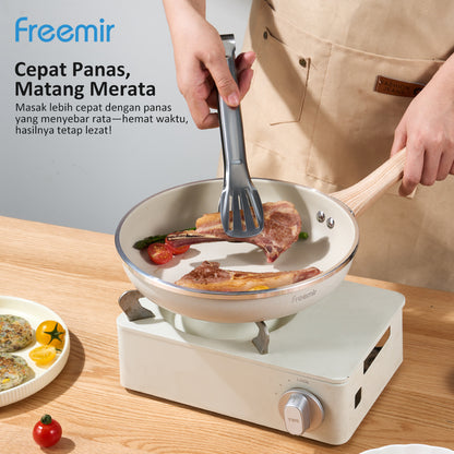 Freemir 24 CM Single Bottom Non-Stick Frying Pan in Beige