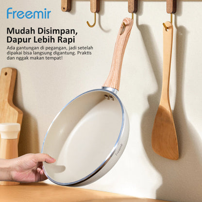 Freemir 24 CM Single Bottom Non-Stick Frying Pan in Beige