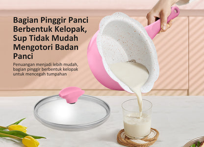 freemir Lace Milk Pot 20 CM with Lid (Pink)