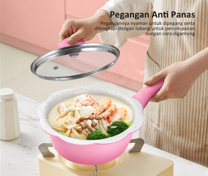 freemir Lace Milk Pot 20 CM with Lid (Pink)