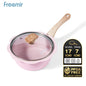 freemir Panci Susu Anti Lengket 20 CM Single Bottom dengan Tutup Kaca - Pink