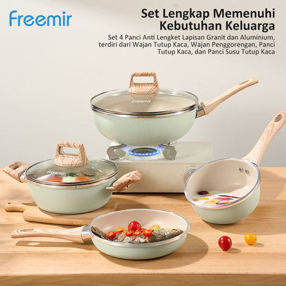 freemir Peralatan Masak 1 set (4 pcs) Warna Soft Green