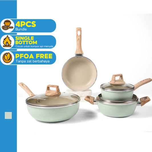 freemir Peralatan Masak 1 set (4 pcs) Warna Soft Green