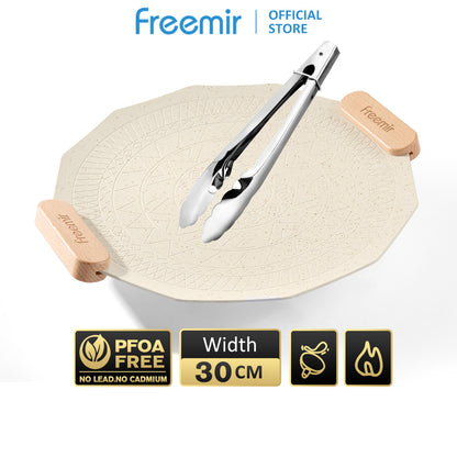freemir 30 CM Non-Stick Grill Pan with Tongs