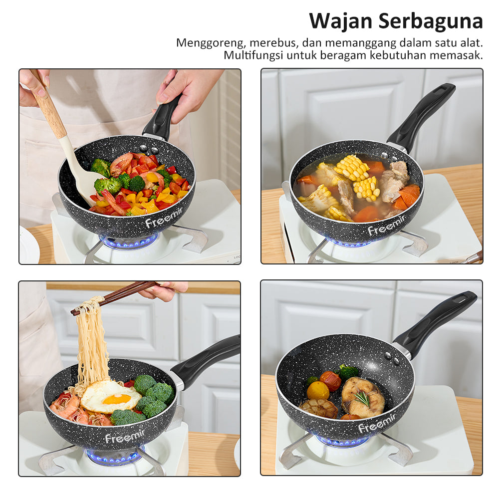 freemir Wajan Penggorengan Anti Lengket 18 CM Single Bottom