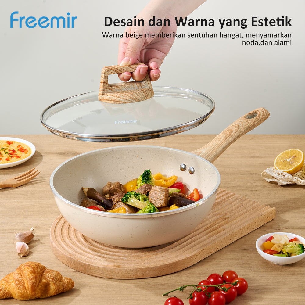 freemir Wajan Anti Lengket 24 CM Single Bottom dengan Tutup