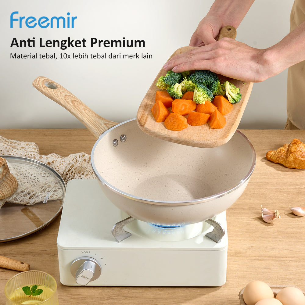freemir Wajan Anti Lengket 24 CM Single Bottom dengan Tutup