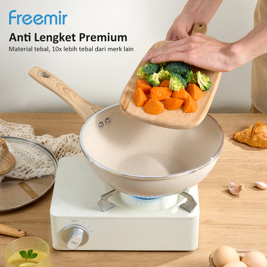 freemir Wajan Anti Lengket 24 CM Single Bottom dengan Tutup