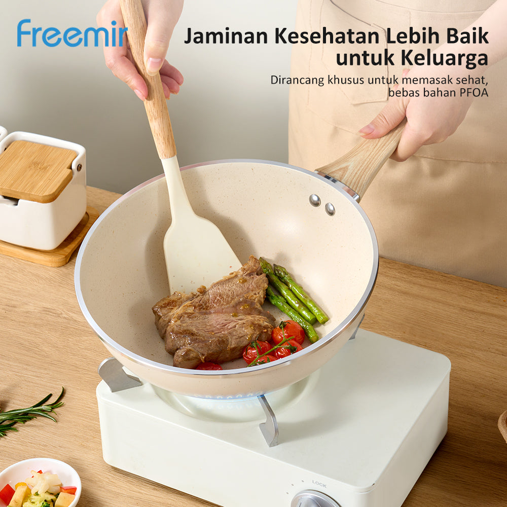 freemir Wajan Anti Lengket 24 CM Single Bottom dengan Tutup