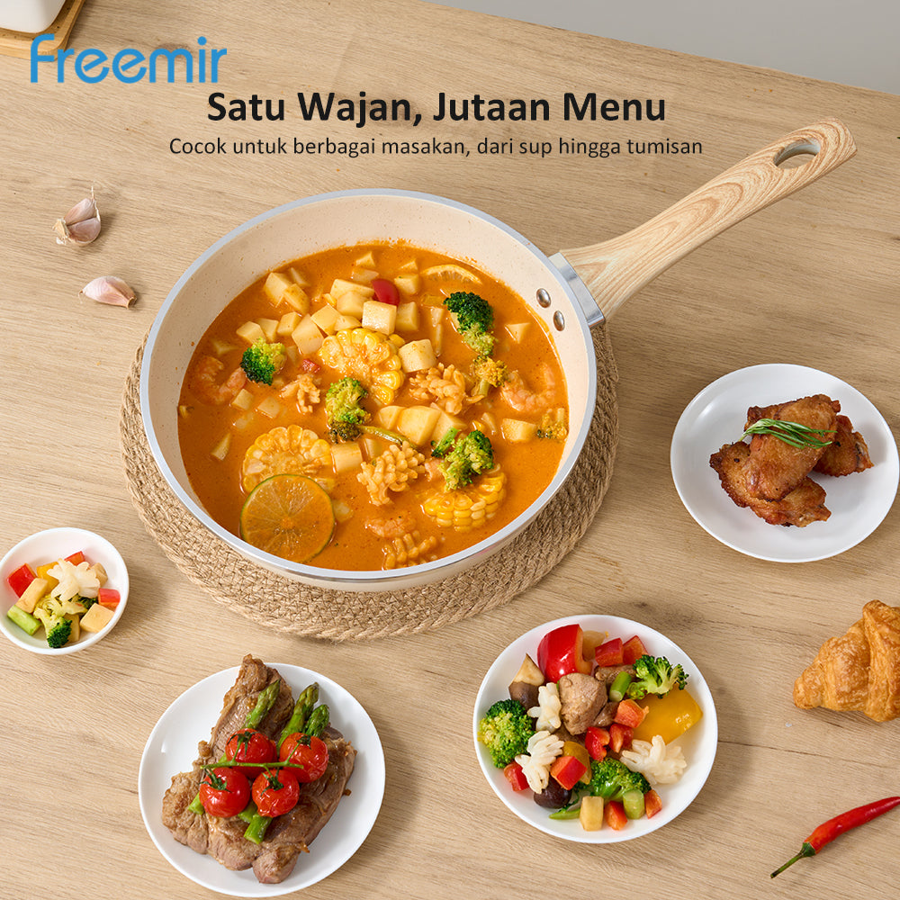 freemir Wajan Anti Lengket 24 CM Single Bottom dengan Tutup
