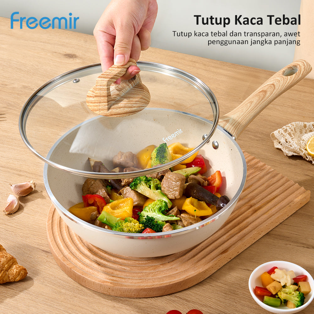 freemir Wajan Anti Lengket 24 CM Single Bottom dengan Tutup