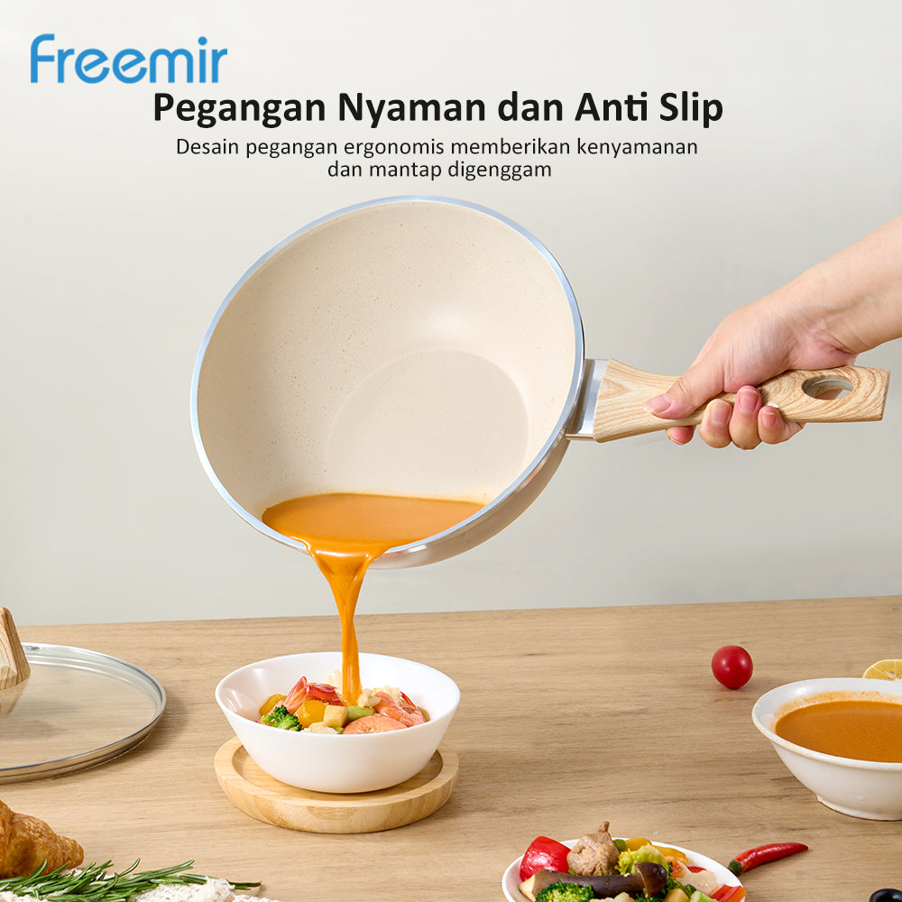 freemir Wajan Anti Lengket 24 CM Single Bottom dengan Tutup